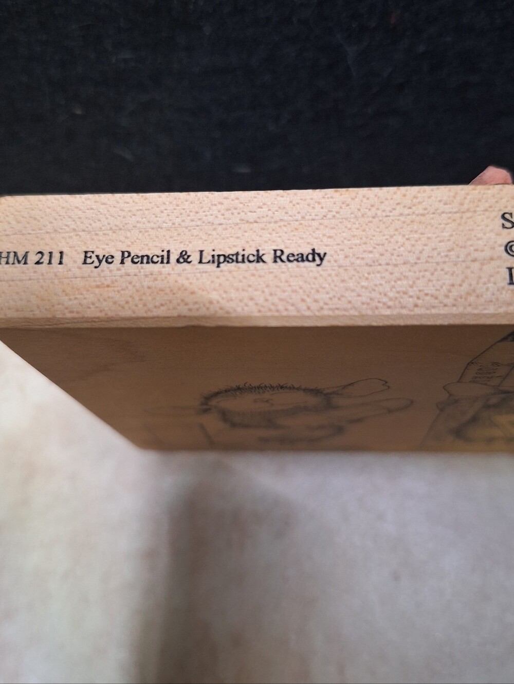 House Mouse Designs 1997 Wooden Block Stamp Eye Pencil & Lipstick Ready #HM 211 - Picture 4 of 7